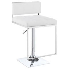 Alameda White Adjustable Bar Stool - furniture place usa