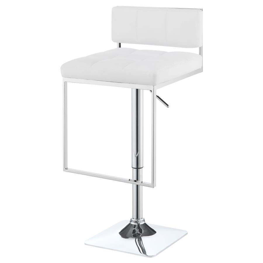 Alameda White Adjustable Bar Stool - furniture place usa