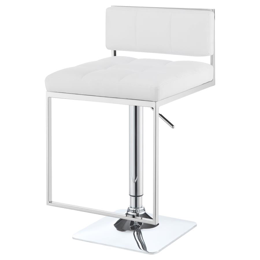 Alameda White Adjustable Bar Stool - furniture place usa