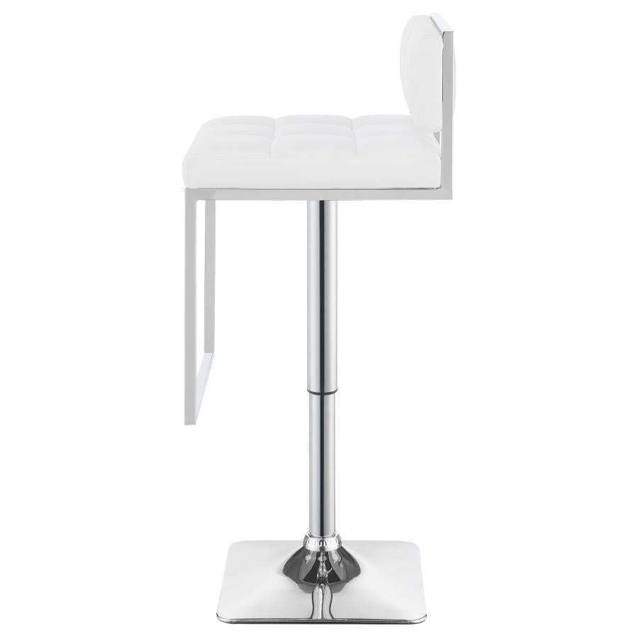 Alameda White Adjustable Bar Stool - furniture place usa