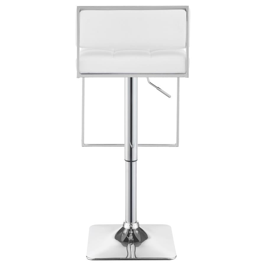 Alameda White Adjustable Bar Stool - furniture place usa