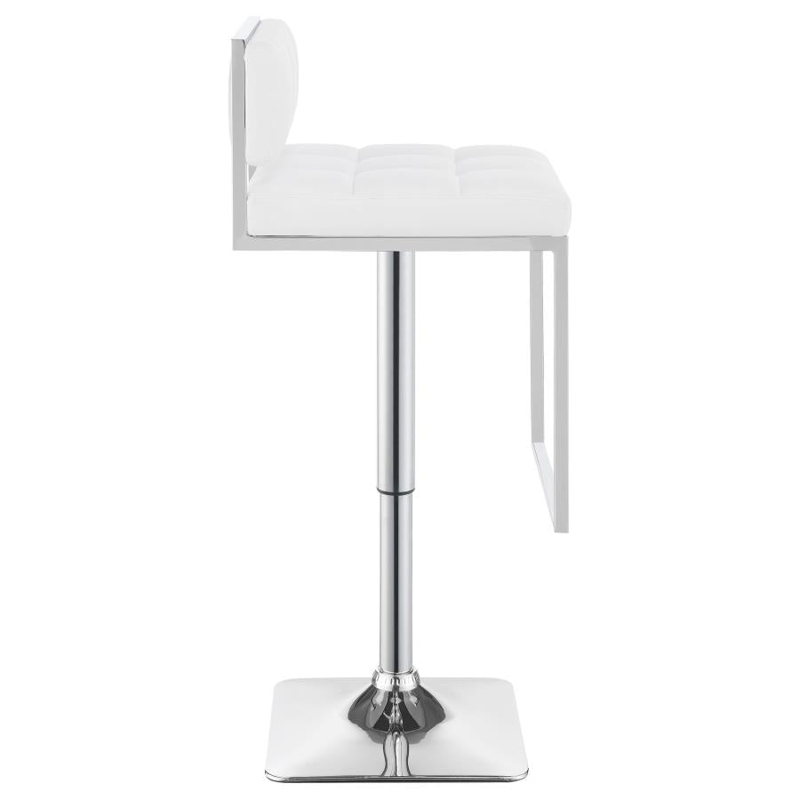 Alameda White Adjustable Bar Stool - furniture place usa