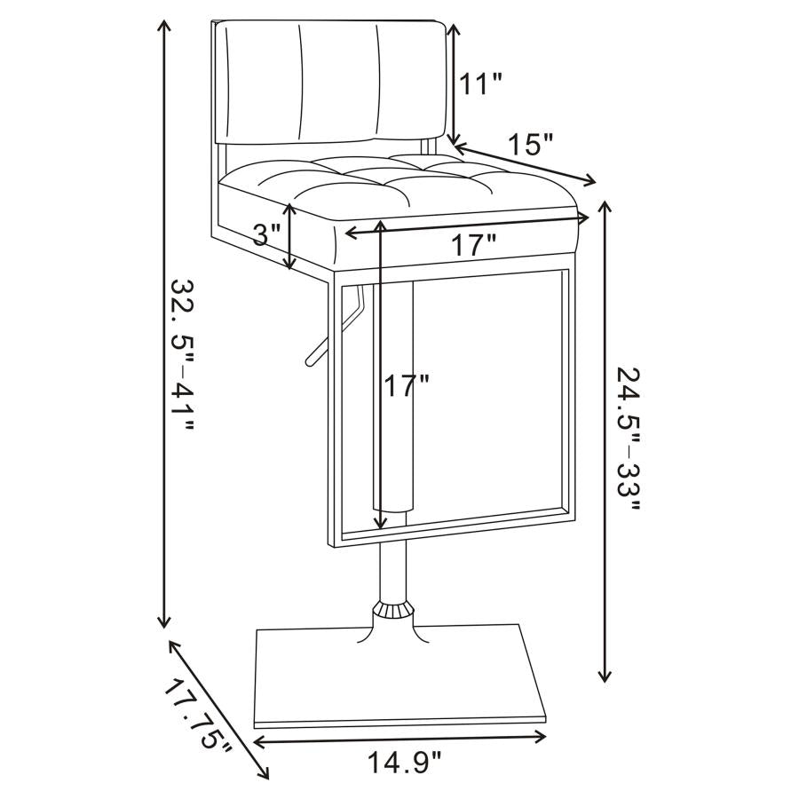 Alameda White Adjustable Bar Stool - furniture place usa