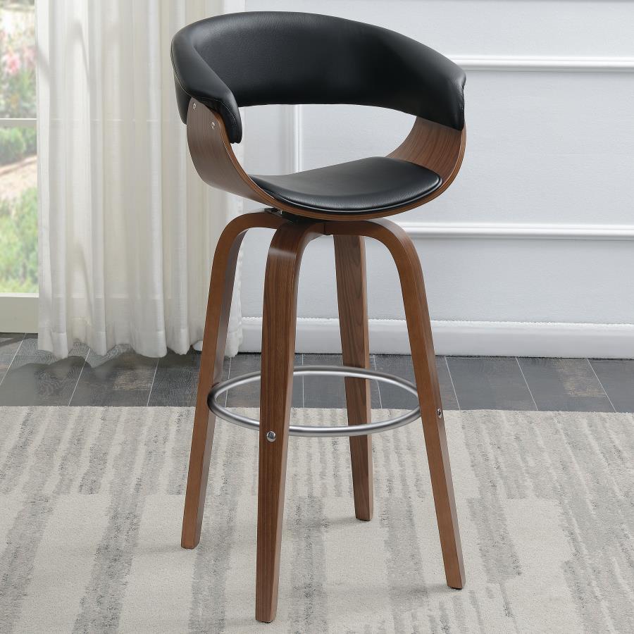 Zion Black Swivel Bar Stool - furniture place usa