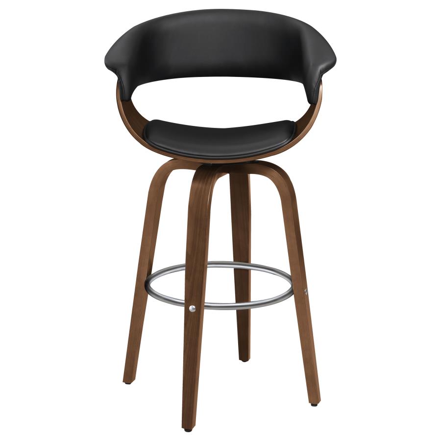 Zion Black Swivel Bar Stool - furniture place usa