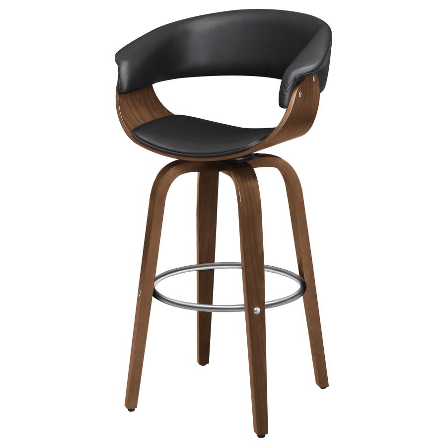 Zion Black Swivel Bar Stool - furniture place usa