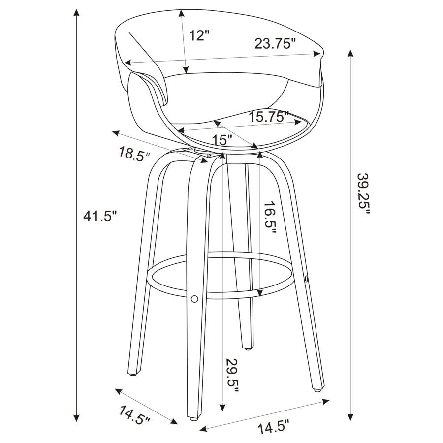 Zion Black Swivel Bar Stool - furniture place usa