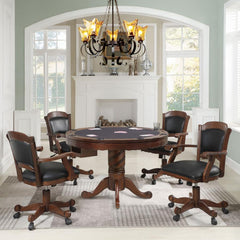 Turk Brown 5 Pc Game Table Set - furniture place usa