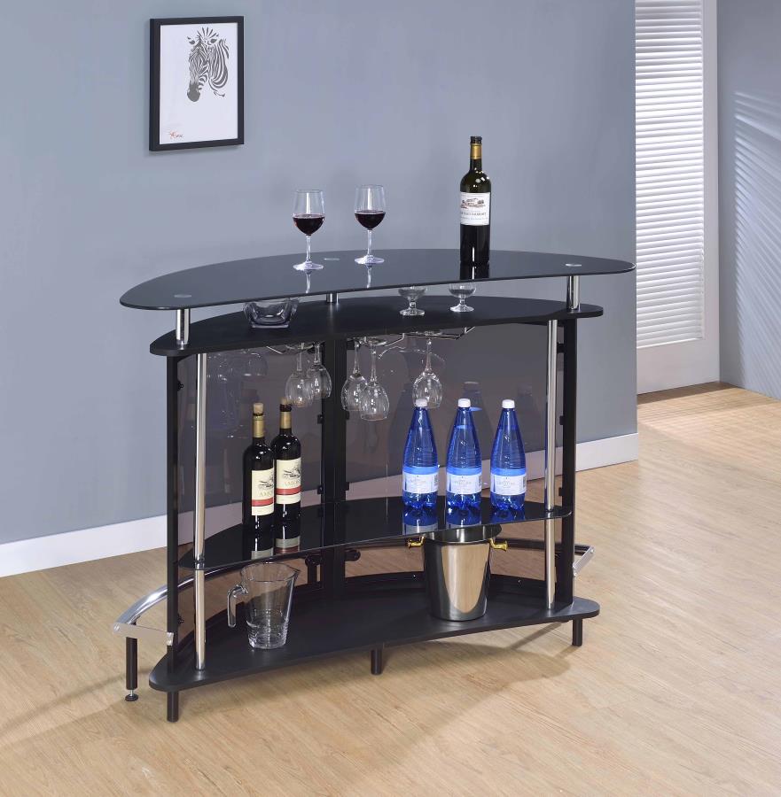 Amarillo Black Home Bar - furniture place usa