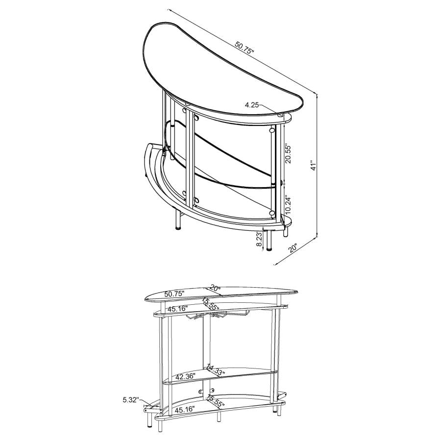 Amarillo White Home Bar - furniture place usa