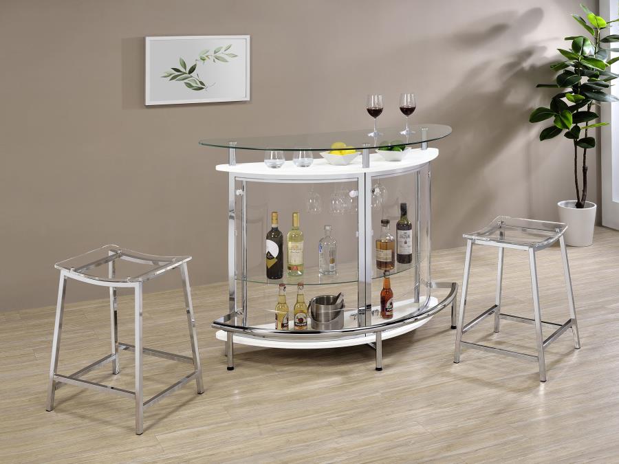 Amarillo White Home Bar - furniture place usa