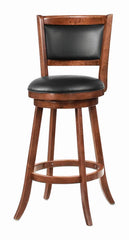 Broxton Black Swivel Bar Stool - furniture place usa