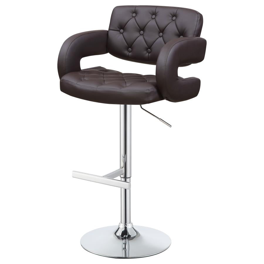 Brandi Brown Adjustable Bar Stool - furniture place usa