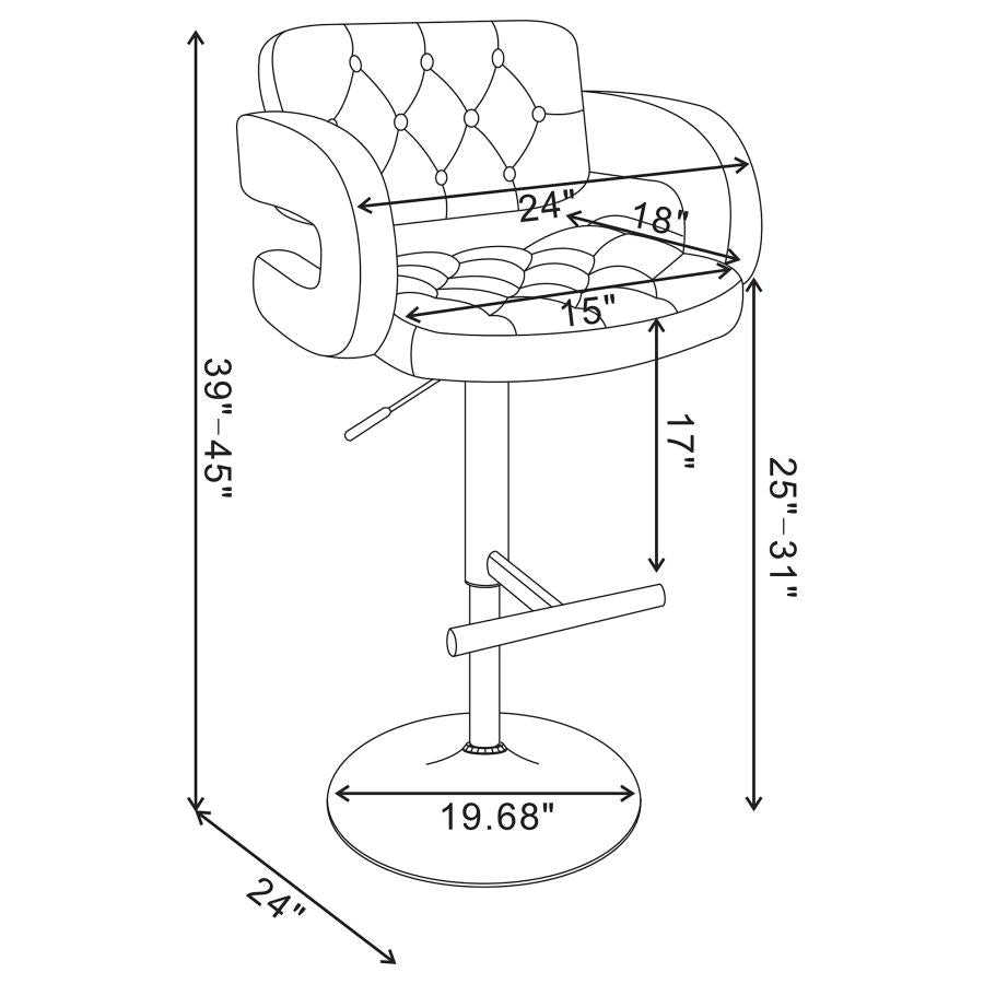Brandi Brown Adjustable Bar Stool - furniture place usa