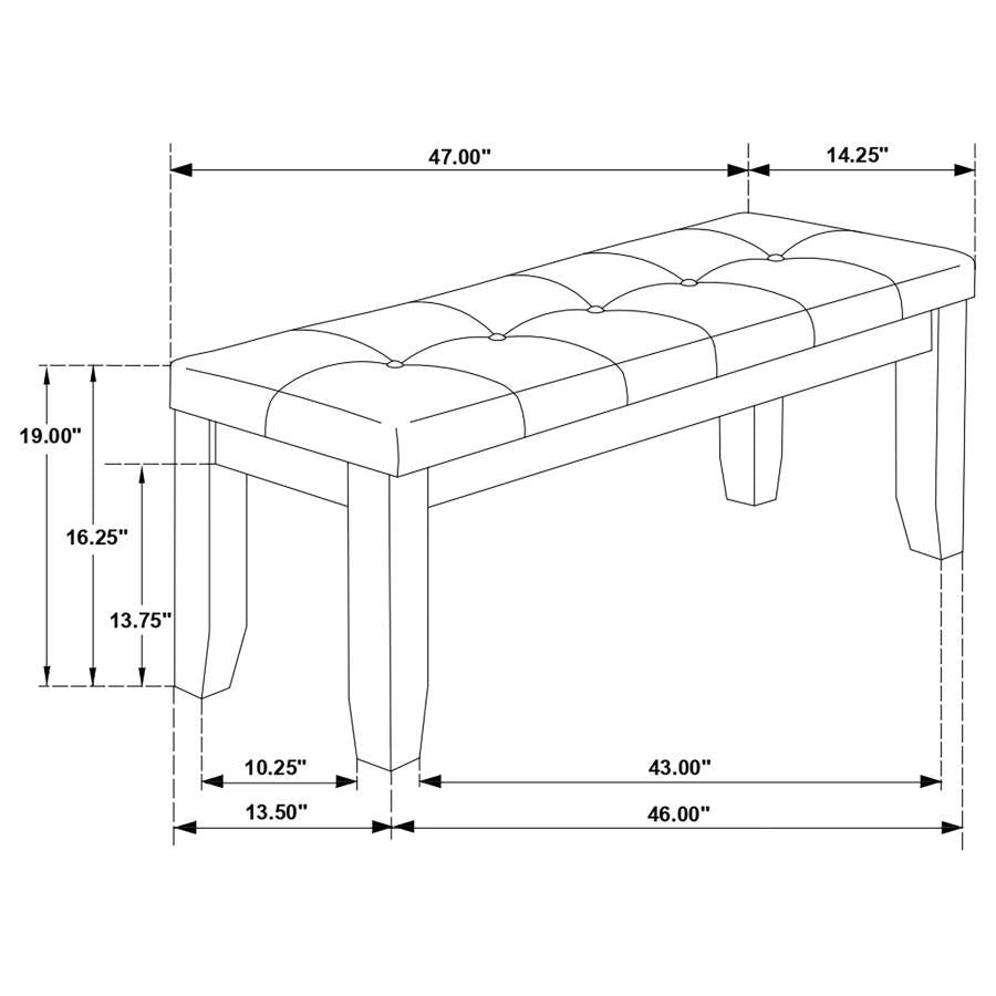 Dalila Grey Bench - furniture place usa