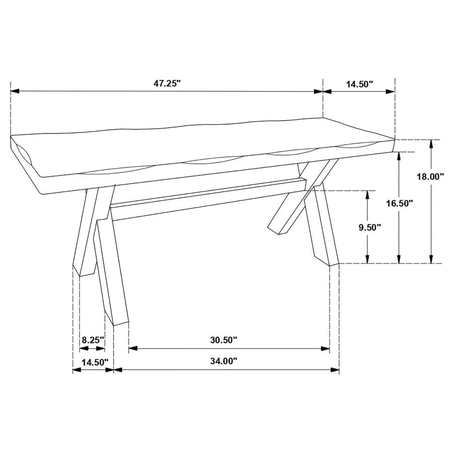 Alston Brown Bench - furniture place usa