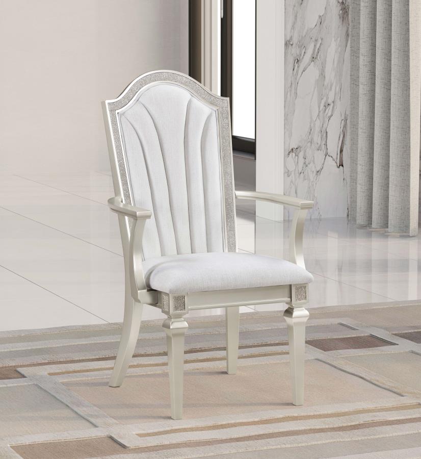 Evangeline Ivory Arm Chair - furniture place usa