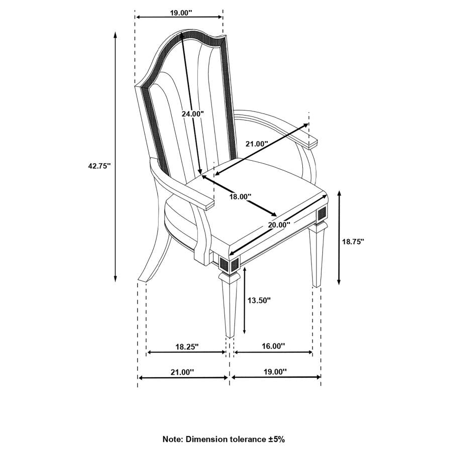 Evangeline Ivory Arm Chair - furniture place usa
