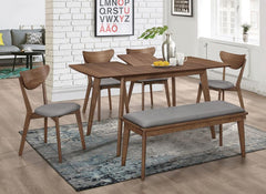 Alfredo Brown 6 Pc Dining Set - furniture place usa