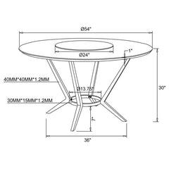 Abby White Dining Table With Lazy Susan - furniture place usa