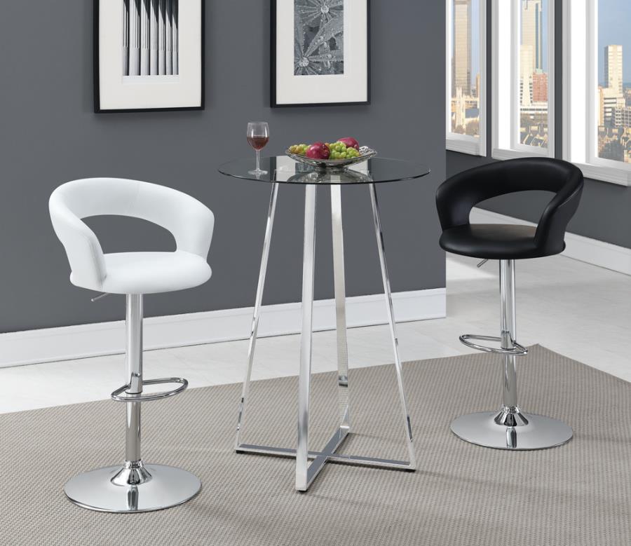 Barraza White Adjustable Bar Stool - furniture place usa