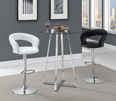 Barraza White Adjustable Bar Stool - furniture place usa