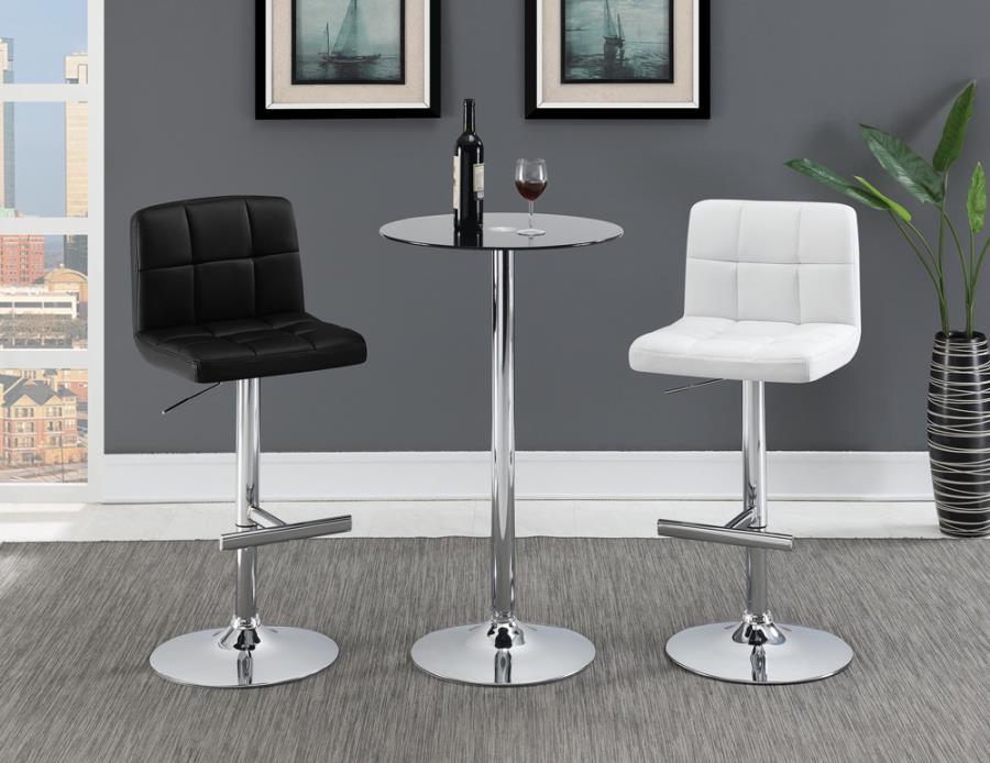 Lenny White Adjustable Bar Stool - furniture place usa