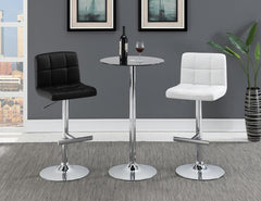 Lenny White Adjustable Bar Stool - furniture place usa