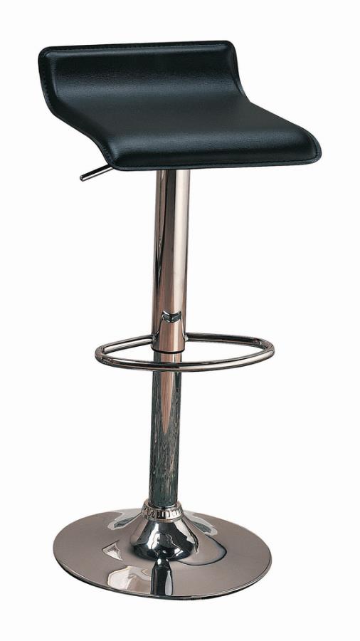 Bidwell Black Adjustable Bar Stool - furniture place usa