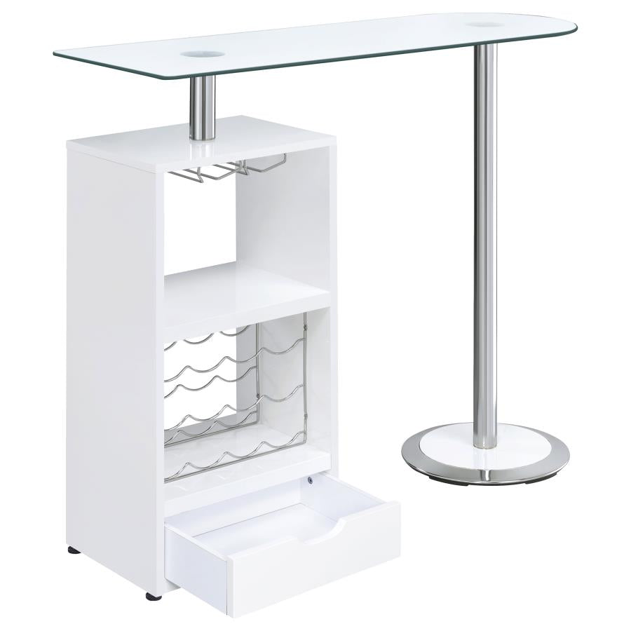 Koufax White Bar Table - furniture place usa