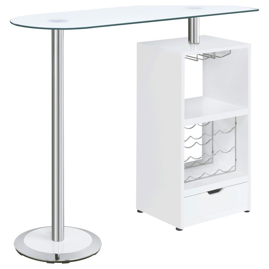 Koufax White Bar Table - furniture place usa
