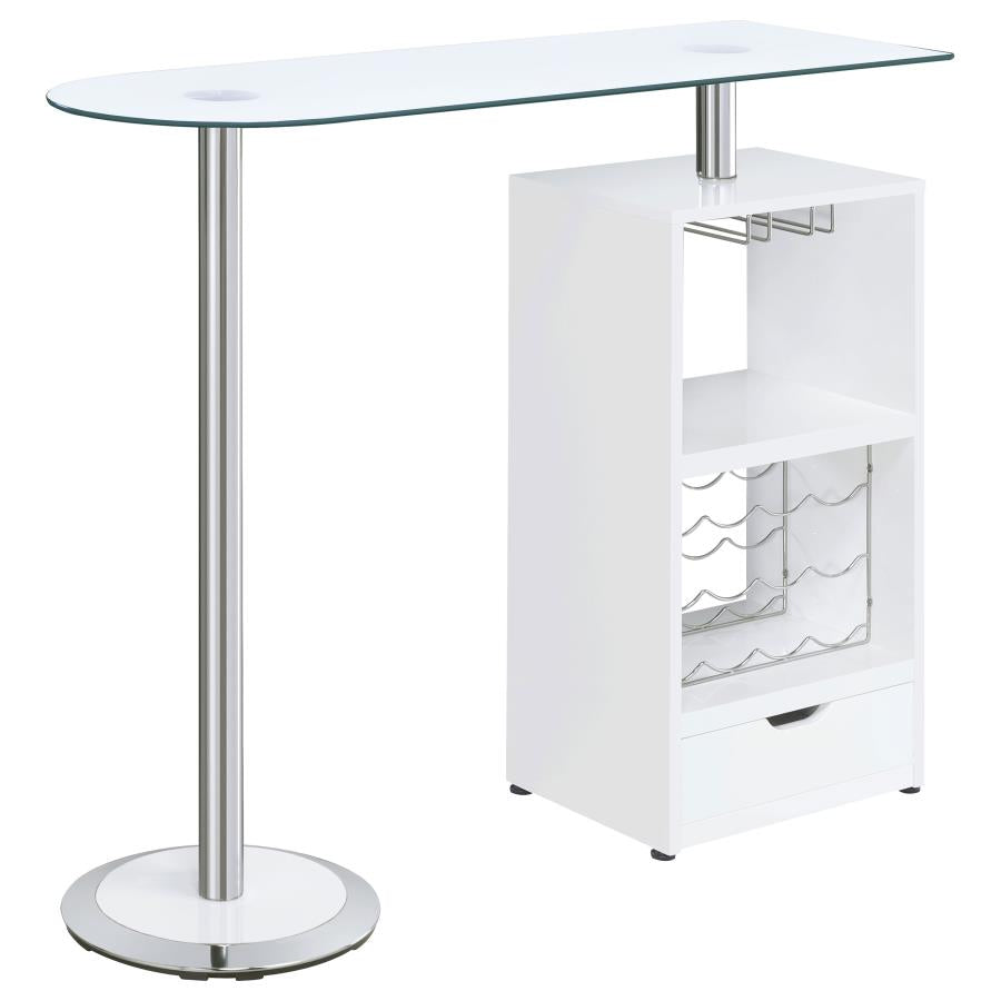 Koufax White Bar Table - furniture place usa
