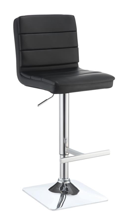 Bianca Black Adjustable Bar Stool - furniture place usa