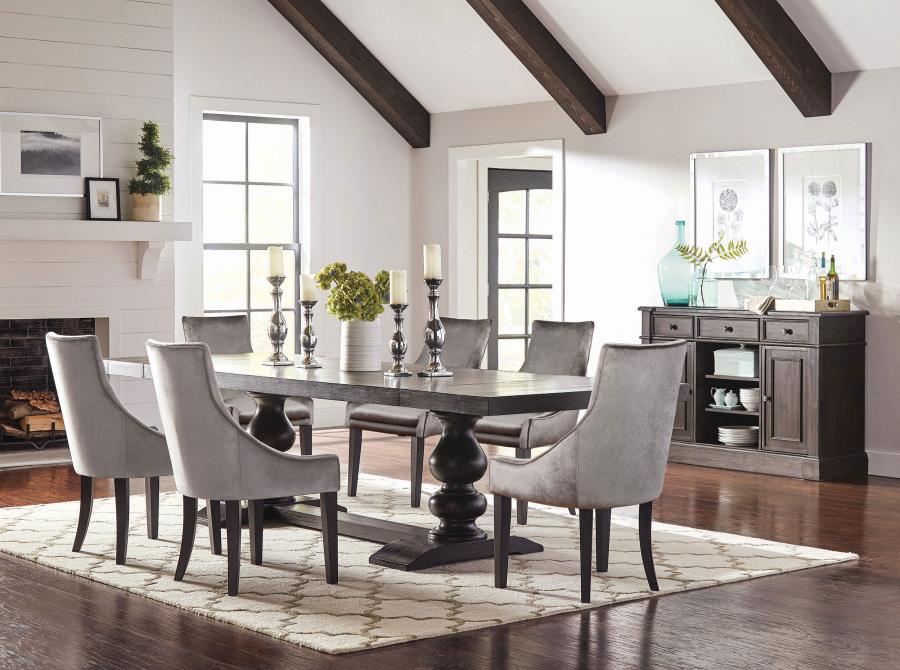 Phelps Grey 7 Pc Dining Set - furniture place usa