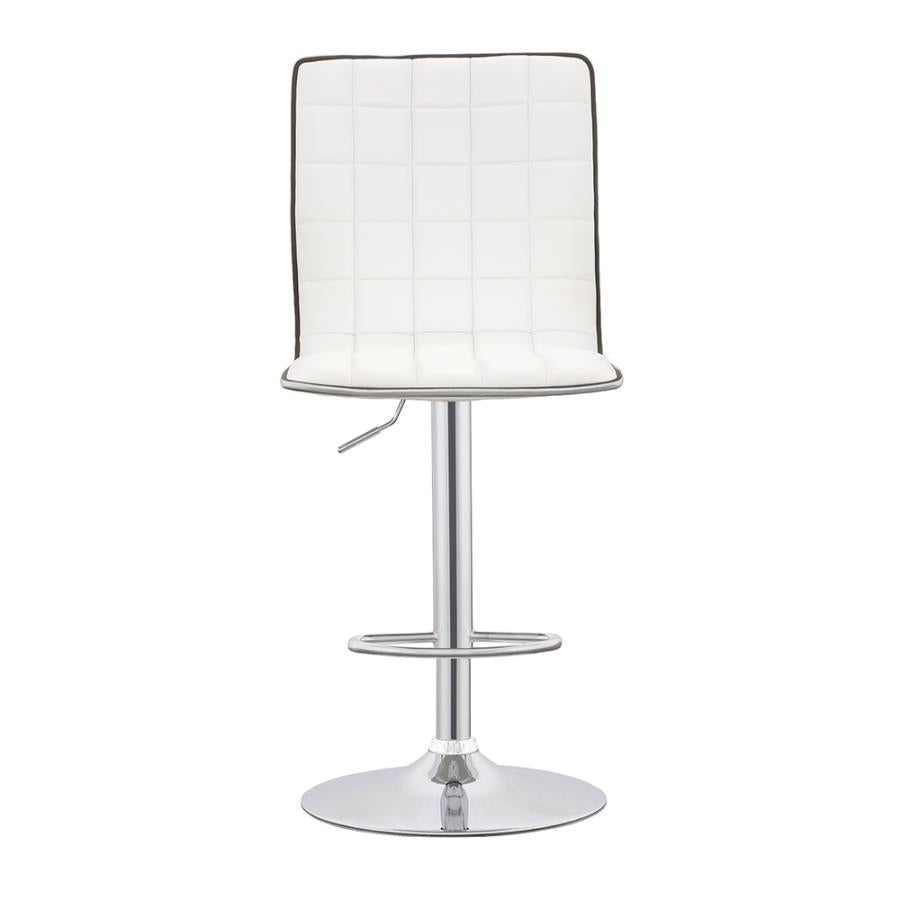 Ashbury White Adjustable Bar Stool - furniture place usa