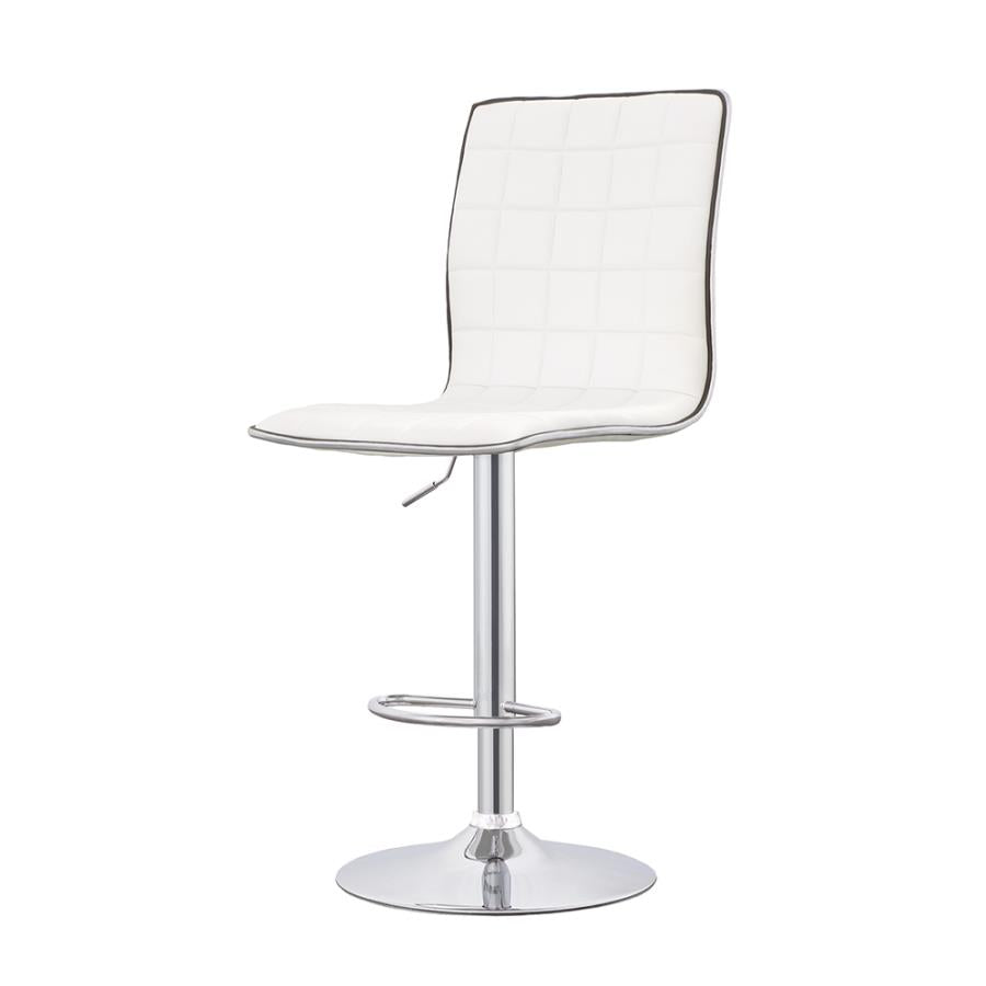 Ashbury White Adjustable Bar Stool - furniture place usa