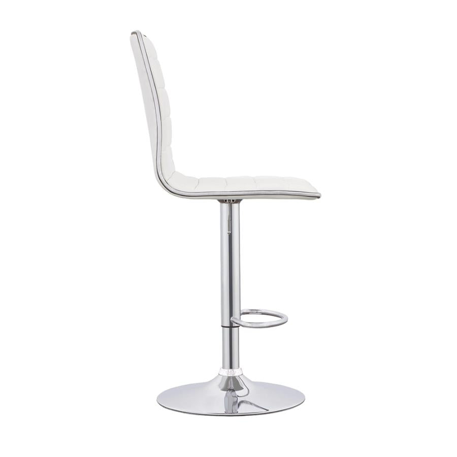 Ashbury White Adjustable Bar Stool - furniture place usa