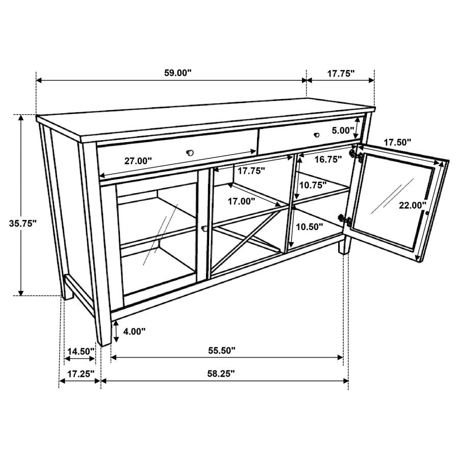 Hollis White Sideboard - furniture place usa