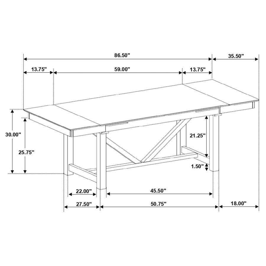 Malia Brown Dining Table - furniture place usa