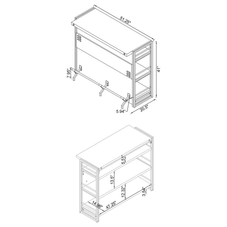 Renaldi Brown Home Bar - furniture place usa
