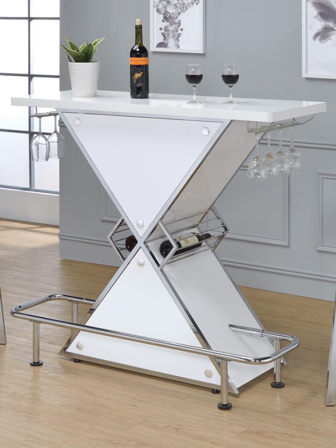 Atoka White Home Bar - furniture place usa