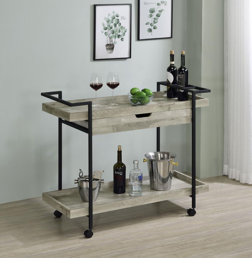 Ventura Grey Bar Cart - furniture place usa
