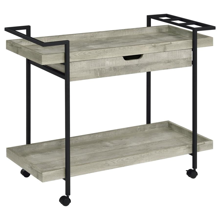 Ventura Grey Bar Cart - furniture place usa