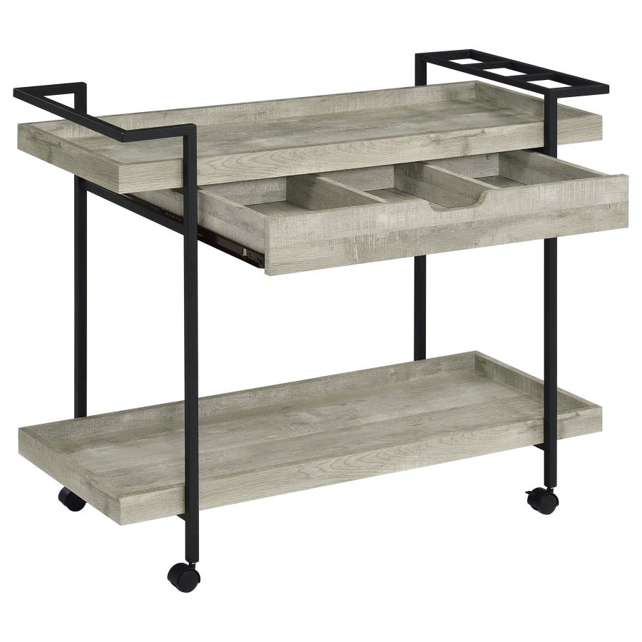 Ventura Grey Bar Cart - furniture place usa