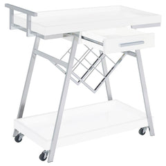 Kinney White Bar Cart - furniture place usa