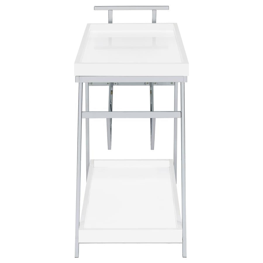 Kinney White Bar Cart - furniture place usa
