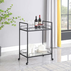 Curltis Black Bar Cart - furniture place usa