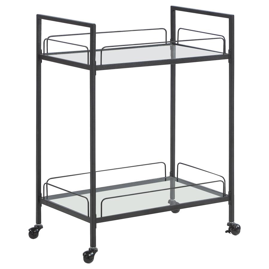Curltis Black Bar Cart - furniture place usa