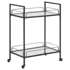 Curltis Black Bar Cart - furniture place usa