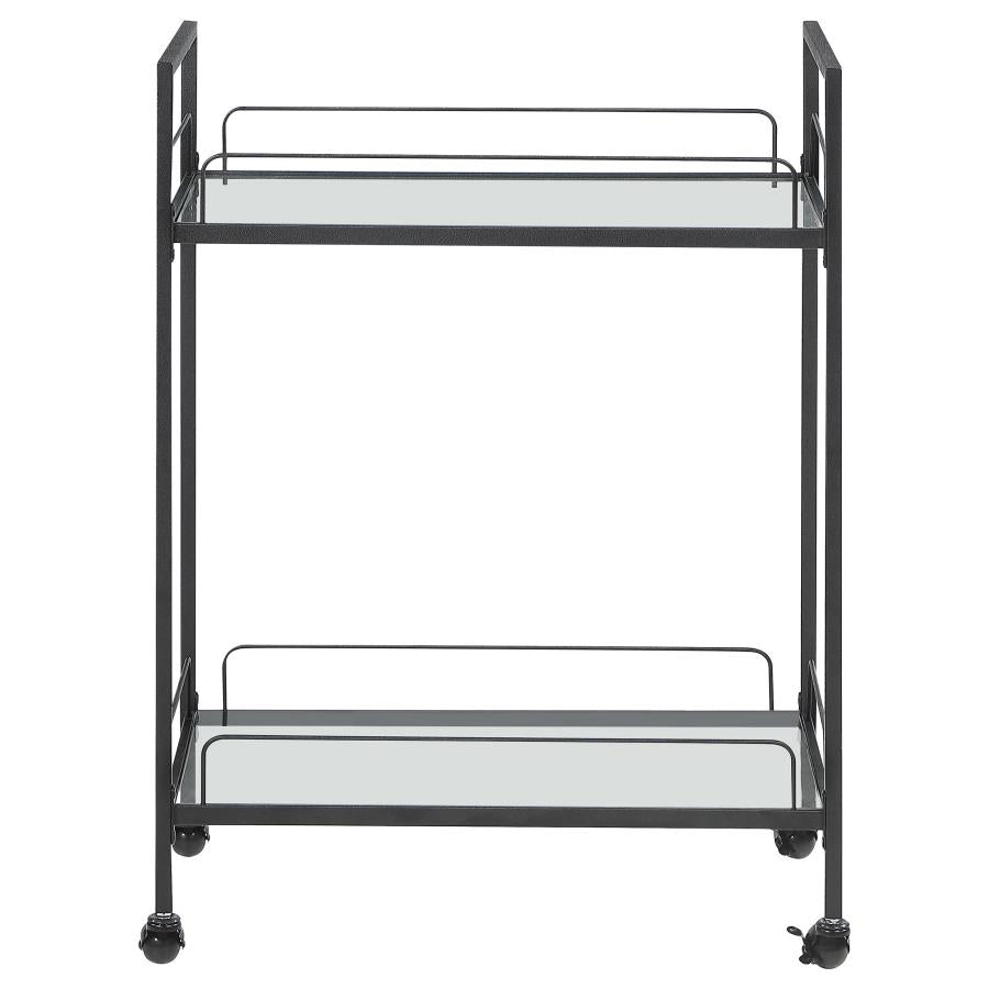 Curltis Black Bar Cart - furniture place usa